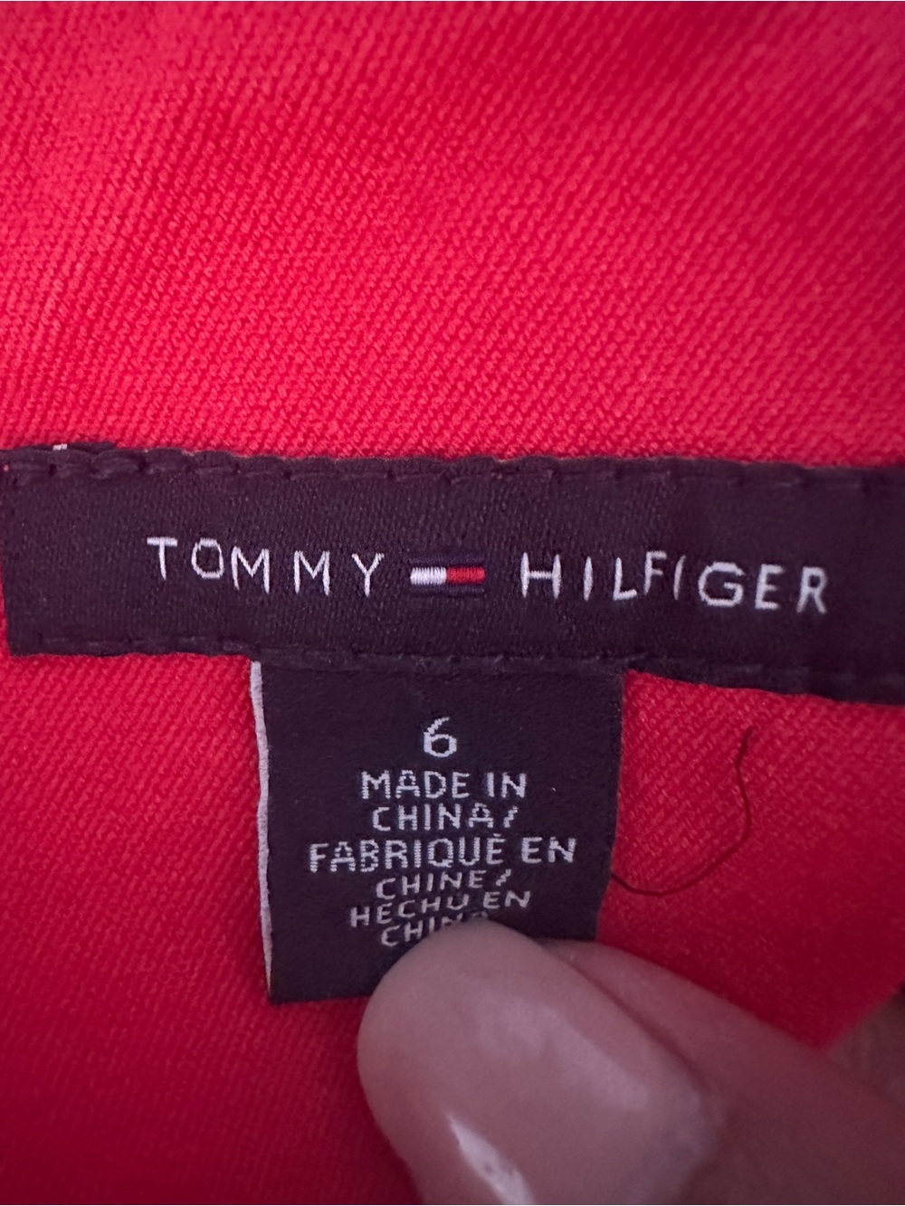 Tommy Hilfiger Red Sheath Dress with Navy Blue Side Panels - Size 6 - Picture 9 of 11